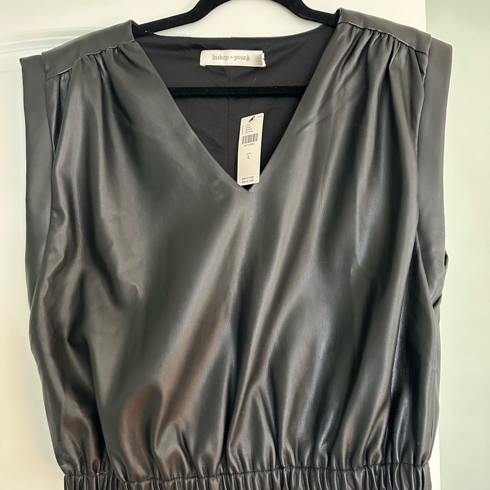 Bishop + Young Black Faux Leather Vest